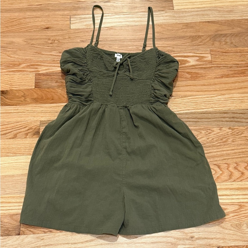 Aerie Green Romper with Pockets | Size Medium
